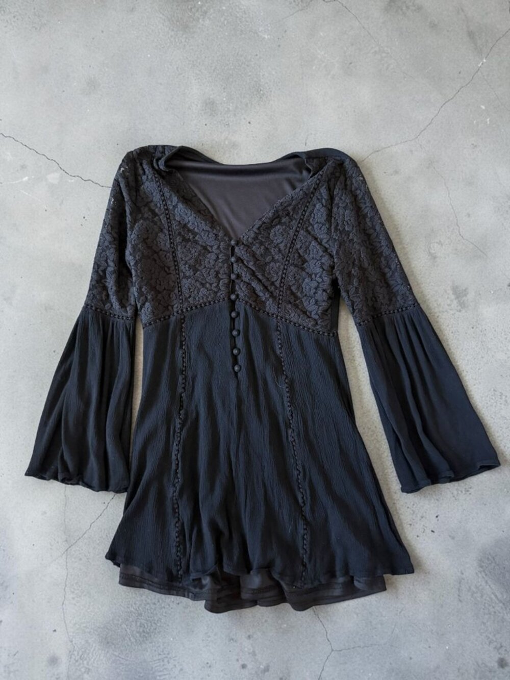 ATHLETA Black Lace Mini Dress Size Small Womens